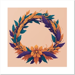 Floral Wreath Posters and Art